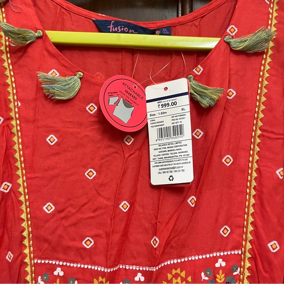 Bright pink sleeveless dress & kurti - Picture 7 of 7